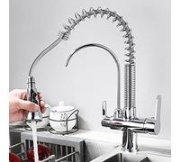ZCCZJS Robinet de Cuisine Robinet 3 po 1 avec pulvérisateur Putain chromé Chrome Boisson Chaud et Froid 3 en 1 Rotation Laiton de Cuisine robinets