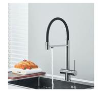 ZCCZJS Robinet, évier de Cuisine d'eau piédestal à 360 ° Bélangeur à Traction Compatible avec l'eau Chaude et Froide