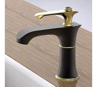 ZCCZJS Robinet mélangeur Robinet cuivre Pur cuivre Antique robinets robinets Robot Le Bassin en Or Noir bilan d'eau Lavage de Peinture à Eau Chaude et Froide robinets Bibcock (Couleur: Or ，