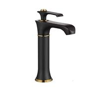 ZCCZJS Robinet mélangeur Robinet cuivre Pur cuivre Antique robinets robinets Robot Le Bassin en Or Noir bilan d'eau Lavage de Peinture à Eau Chaude et Froide robinets Bibcock (Couleur: Or ，