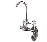ZCCZJS Robinet Mural de Cuisine Robinet en Acier Inoxydable Pistolet Multifonction Pistolet Chaud et évier à Eau Froide Robinet Robinet
