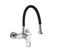 ZCCZJS Robinets de cuisine à montage mural, cuivre pour lavabo à lavabo de cuisine, rotatif chaud et froid, chrome commercial