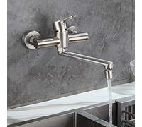 ZCCZJS Robinets de cuisine à montage mural, cuivre pour lavabo à lavabo de cuisine, rotatif chaud et froid, chrome commercial