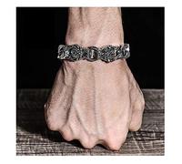 ZCCZJS S925 Bracelet à la main léopard des hommes sterling pour hommes, bracelet de quille rétro à la personnalité de style chinois, envoi de souvenirs de cadeau d'anniversaire de petit ami.