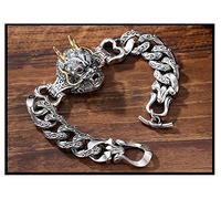 ZCCZJS S925 Bracelet de Bracelet King Dragon Silver Silver, Dragon de Style Chinois Dominant des Hommes et des Femmes rétro pour Hommes et des Bijoux de Souvenirs de Cadeau Punk.