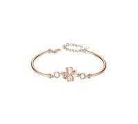 ZCCZJS S925 Rose Gold Ladies Bracelet, Bracelet de trèfle à quatre feuilles de zircon simple et chanceux.