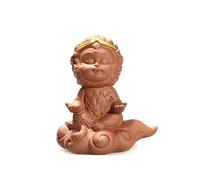 ZCCZJS Statue de Bouddha Zen Purple Sand Singe WU Wuqi Qitian Dasheng céramique Singe thé Pierre Pet DE Main