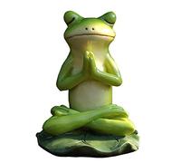 ZCCZJS Statues et Sculptures de Grenouille de Yoga et Ornements de Sculpture Zen méditant, Figurines de Jardin intérieur/extérieur pour la Maison, Le Patio, la Cour ou la pelouse, Vert