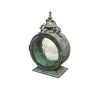 ZCCZJS Table Desktop Decor European Retro Retro Desktop Decoration Green Dark Antique Style Lantern Pastoral Creative Desktop Decoration Candle Holder Statue Ornement