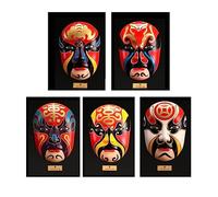 ZCCZJS Table Desktop Decor Large Pékin Opera Masque Facial Cinq Voies Dieu DIEAL DE Mur DÉCORAGE DE Mur DE Rien