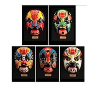 ZCCZJS Table Desktop Decor Large Pékin Opera Masque Facial Cinq Voies Dieu DIEAL DE Mur DÉCORAGE DE Mur DE Rien