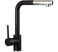 ZCCZJS Tapisseurs de puits, poitrine unique tourne 360 & deg; Compatible avec des éviers doubles, des robinets à eau chaude et froide noirs, un robinet d'évier de cuisine/argent brossé E.