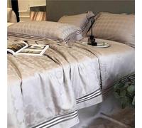 ZCCZJS Tencel Ice Silk Quilt Quatre pièces, Tencel Silk Double Face Machine Lavable Climatation de la climatisation, Felt Felt Feel Silky Quilt Oreaddind Litch Set D-220 * 240cm (5)