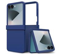 ZCDAYE Étui de protection à rabat pour Samsung Galaxy Z Flip 7 - Excellente texture - En polycarbonate rigide - Pour homme et femme - Bleu