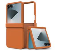 ZCDAYE Étui de protection pour Samsung Galaxy Z Flip 7 - Excellente texture en polycarbonate rigide - Pour homme et femme - Étui à rabat - Orange