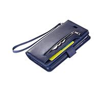 ZCDAYE Étui portefeuille pour iPhone 7 Plus/iPhone 8 Plus,Étui à rabat magnétique multifonctionnel Folio en cuir PU avec [emplacements pour cartes] [Dragonne] Compatible avec iPhone 7 Plus/8 Plus-Bleu