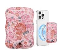 ZCDAYE Porte-cartes magnétique avec cadre ondulé pour iPhone 16/15/14/13/12, peut contenir jusqu'à 3 cartes, portefeuille de téléphone pour femmes et filles - Fleurs de rêve