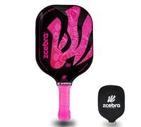 ZCEBRA Pelle de Pickleball Graphite - Raquette Fibre de Carbone Core Panneau Abeille Polypropylène - Set Housse Néoprène Pink Edition