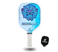 ZCEBRA Pickleball Paddle Graphite - Raquette en Fibre de Carbone Noyau de 16 mm de Panneau d'abeille polypropylène Texture Frosted Rugosa - Set Housse néoprène - Gorilla Pro Blue
