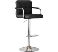 ZCEDZYSW Chaise de bar moderne tendance en cuir synthétique à dossier haut pour restaurant Café (noir)