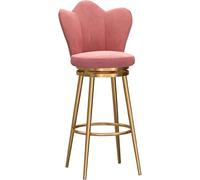 ZCEDZYSW Chaises de bar élégantes avec dossier, rembourrage en velours doux et base en métal, idéal pour les îles de cuisine et les bars à domicile (rose, 1 pièce #3, 75 cm)
