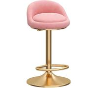 ZCEDZYSW Chaises de bar modernes en velours avec dossier, sièges rembourrés et base en métal, parfaits pour les comptoirs de cuisine et les îles (rose, 65-80 cm)