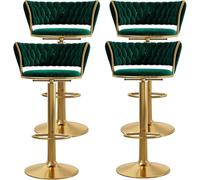 ZCEDZYSW Lot de 4 tabourets de bar confortables réglables en hauteur entre 65 et 80 cm Design pivotant à 360° Vert