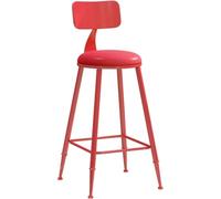 ZCEDZYSW Tabouret de bar moderne et beau comptoir avec siège rond rembourré en polyuréthane et repose-pieds en métal (rouge, 1 pièce)