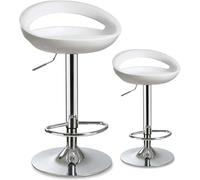 ZCEDZYSW Tabouret de bar pivotant moderne réglable en hauteur robuste avec base en métal pour cuisine ou salle à manger (blanc, 60 à 80 cm)