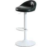 ZCEDZYSW Tabouret de bar pivotant réglable en hauteur pour cuisine, salle à manger, bistrot avec revêtement en cuir synthétique simple pour salon, petit déjeuner, dîner, conférence (E, base blanche)