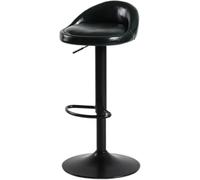 ZCEDZYSW Tabouret de bar pivotant réglable en hauteur pour cuisine, salle à manger, bistrot avec revêtement en cuir synthétique simple pour salon, petit déjeuner, dîner, conférence (E, base noire)
