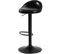 ZCEDZYSW Tabouret de bar pivotant réglable en hauteur pour cuisine, salle à manger, bistrot avec revêtement en cuir synthétique simple pour salon, petit déjeuner, dîner, conférence (F, base noire)