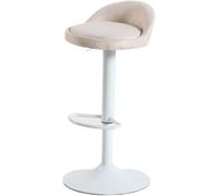 ZCEDZYSW Tabouret de bar pivotant réglable en hauteur pour cuisine, salle à manger, bistrot avec revêtement en cuir synthétique simple pour salon, petit déjeuner, dîner, conférence (B, base blanche)