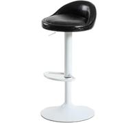 ZCEDZYSW Tabouret de bar pivotant réglable en hauteur pour cuisine, salle à manger, bistrot avec revêtement en cuir synthétique simple pour salon, petit déjeuner, dîner, conférence (F, base blanche)