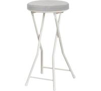 ZCEDZYSW Tabouret haut pliable rembourré de 60 cm, barre de comptoir avec repose-pieds, cadre en métal, cuisine portable (gris)