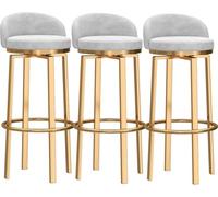 ZCEDZYSW Tabourets de bar en velours blanc avec dossiers, repose-pieds en métal rembourré pour maison, bar, comptoir, 75 cm