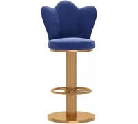 ZCEDZYSW Tabourets de bar pivotants à 360° - Hauts et résistants - Hauteur réglable - Élévateur à vis - Dossier papillon et pieds épais - Bleu - 65-80 cm