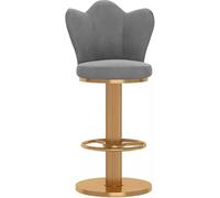 ZCEDZYSW Tabourets de bar pivotants à 360° - Hauts et résistants - Hauteur réglable - Élévateur à vis, dossier papillon et pieds épais (gris, 65-80 cm)