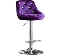 ZCEDZYSW Tabourets de comptoir à dossier simple et pivotant de 60 à 80 cm de hauteur pour la maison, la cuisine, la barre lumineuse de luxe tendance (violet foncé)