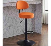 ZCEDZYSW Tabourets de comptoir tendance pour la maison, tabouret haut relevable, chaise caissière pivotante avant bar commercial rond (orange)