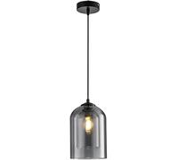ZCERA Lampe suspendue en verre à double cylindre, îlot de cuisine, moderne, gris fumé, ferme, industrielle, grand lustre de plafond en verre ambré pour salle à manger, chambre à coucher, restaurant,