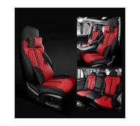 ZCera pour Fiat 500 2011-2014 pour Punto pour Bravo pour Linea pour Freemont Ensemble Complet De Housses De Siège De Voiture en Cuir Housses Siège Voiture(Black Red LUX)