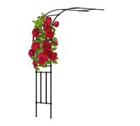 ZCFLWR Arche de Jardin Demi-latérale pour Plantes grimpantes, 120, 150, 180, 200, 220, 240, 250, 270 cm, Treillis Robuste en Tube d'acier et métal, pergola pour décoration de fête, Mariage (Noir, 1