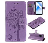 Zchen Coque pour Oppo A54s, Oppo A16, Etui Pochette PU Cuir Portefeuille Housse Clapet Folio Livre Pliable Couvercle Rabattable pour Oppo A54s/A16/A16s (Chat-Violet)