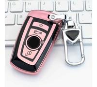 ZCHQF Coque de Clé de Voiture pour BMW 7 Series F01 F02 F03 F04 2008-2015, Portable Voiture Clé Protection Étui Telécommande Clé Protecteur Accessoires,Einheitsgröße-B Pink