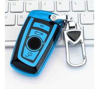 ZCHQF Coque de Clé de Voiture pour BMW 7 Series F01 F02 F03 F04 2009-2015, Portable Voiture Clé Protection Étui Telécommande Clé Protecteur Accessoires,Einheitsgröße-D Blue