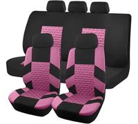 ZCHQF Ensembles de Housses Siège Voiture pour Fiat 500 500L 500X 500S 500e 500 Type 330/332, Couverture Couvre Sieges 5 Seats Housses Protection Siège Respirante,D Pink