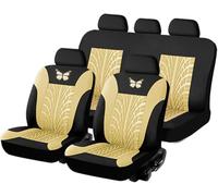 ZCHQF Ensembles de Housses Siège Voiture pour Fiat Panda 2000-2018 2019 2020 2021 2022 2023 2024 2025, Housse de Siege Respirant Tissu Tous Temps Protection Coussins Siège Accessoire,E-Beige