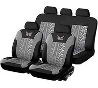 ZCHQF Ensembles de Housses Siège Voiture pour Fiat Panda 2000-2018 2019 2020 2021 2022 2023 2024 2025, Housse de Siege Respirant Tissu Tous Temps Protection Coussins Siège Accessoire,B-Gray