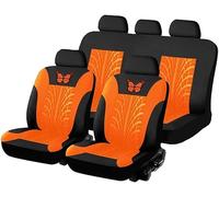 ZCHQF Ensembles de Housses Siège Voiture pour Renault Captur 2014-2017, Housse de Siege Respirant Tissu Tous Temps Protection Coussins Siège Accessoire,F-Orange